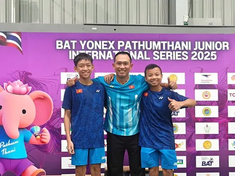 Giải Cầu lông U15 Thái Lan Mở rộng 2025: Nguyễn Tấn Nghĩa và Phạm Ngọc Minh vào chung kết đôi nam