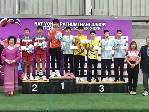 Giải Cầu lông U15 Thái Lan Mở rộng 2025: Tấn Nghĩa và Ngọc Minh giành huy chương bạc đôi nam