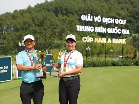 Hoàng Ngọc Quý và Ngô Thị An Trinh vô địch giải Golf Trung niên 2025