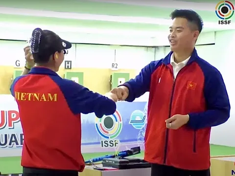 Xạ thủ Trịnh Thu Vinh và Phạm Quang Huy dự Cúp Bắn súng Thế giới 2025