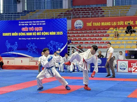 Gần 100 vận động viên tranh tài giải vô địch Karate miền Đông Nam bộ năm 2025