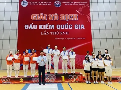 Kết thúc Giải vô địch Đấu kiếm quốc gia 2025: Hà Nội xếp thứ nhất toàn đoàn