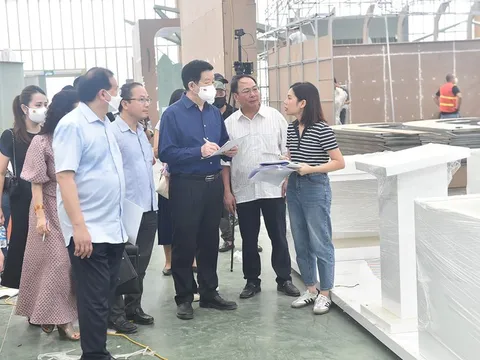 Phó Thủ tướng Mai Văn Chính kiểm tra công tác thi công Triển lãm thành tựu Đất nước 80 năm Quốc khánh