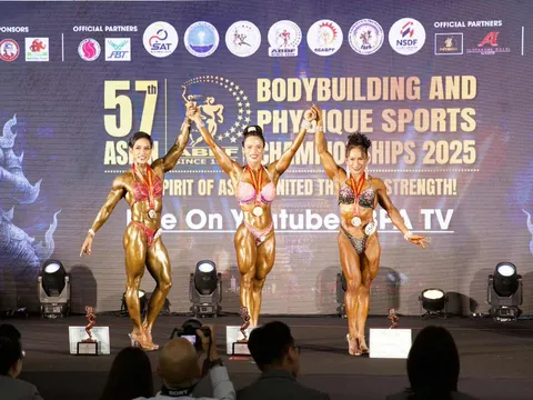 GIải vô địch Thể hình châu Á 2025: Các lực sĩ Việt Nam giành thêm 3 huy chương vàng trong ngày thi đấu thứ hai