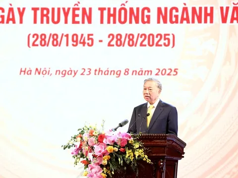 Toàn văn phát biểu của Tổng Bí thư Tô Lâm tại Lễ kỷ niệm 80 năm Ngày truyền thống ngành Văn hóa