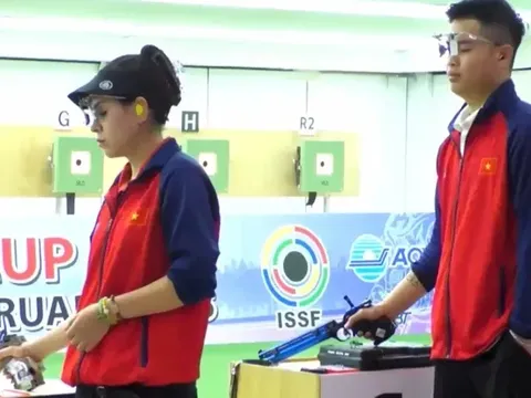 Giải ISSF World Cup 2025: Trịnh Thu Vinh và Phạm Quang Huy xếp hạng 5 nội dung 10m súng ngắn hơi đồng đội nam nữ