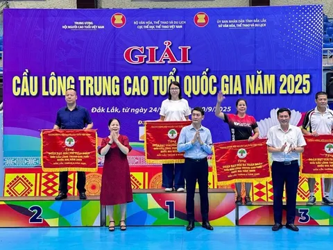 Bắc Ninh nhất toàn đoàn tại Giải Cầu lông trung cao tuổi quốc gia năm 2025