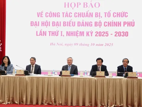 Họp báo về công tác chuẩn bị, tổ chức Đại hội Đại biểu Đảng bộ Chính phủ lần thứ nhất, nhiệm kỳ 2025-2030