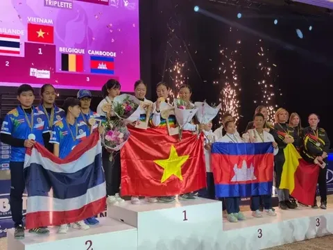 Giải vô địch Bi sắt nữ thế giới 2025: Việt Nam giành huy chương vàng nội dung bộ 3 nữ