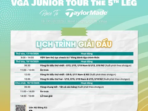 Chặng 5 VGA Junior Tour 2025 khởi tranh tại sân West Lakes Golf & Villas