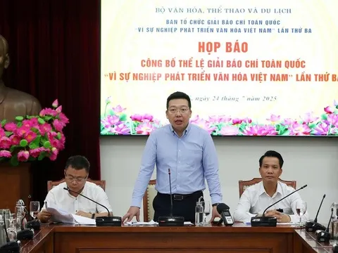 Tổ chức Lễ Tổng kết và trao Giải Báo chí toàn quốc "Vì sự nghiệp phát triển Văn hóa Việt Nam" lần thứ ba