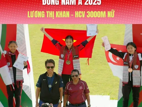 Giải Điền kinh trẻ Đông Nam Á 2025: Lương Thị Khan bảo vệ thành công chức vô địch nội dung 3.000m nữ