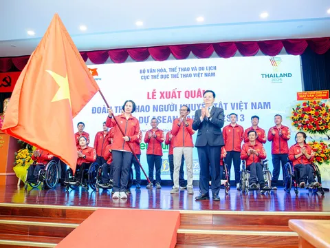 Chùm ảnh: Đoàn Thể thao Người khuyết tật Việt Nam xuất quân tham dự ASEAN Para Games 13