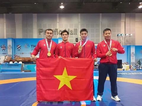 Môn Vật SEA Games 33: Đội tuyển Việt Nam giành 3 huy chương vàng trong ngày thi đấu đầu tiên