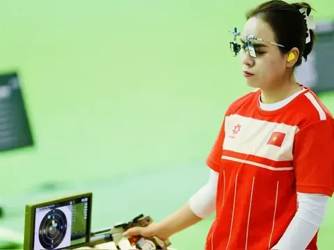 Xạ thủ Trịnh Thu Vinh xếp hạng 19 thế giới nội dung 25m súng ngắn thể thao