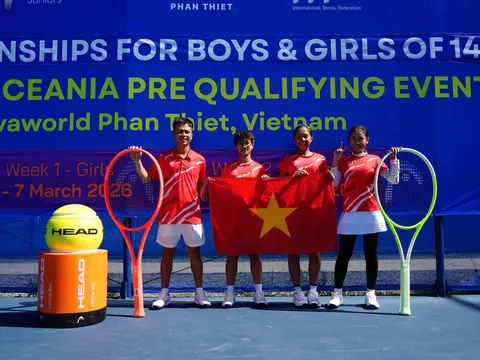 Gần 150 tay vợt tranh tài Giải Quần vợt Giải ITF World Juniors 14U 2026