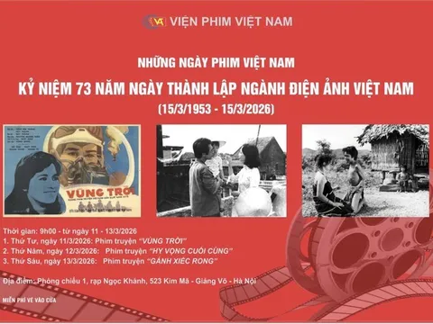 Chiếu 3 bộ phim miễn phí kỷ niệm 73 năm Ngày thành lập ngành Điện ảnh Việt Nam
