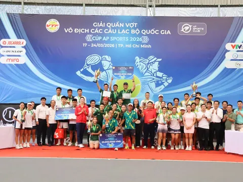 Bế mạc Giải Quần vợt vô địch các Câu lạc bộ quốc gia - Cúp AP Sports Club 2026: Quân đội 1 giành chức vô địch đồng đội nam