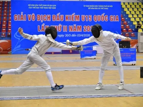 Gần 100 vận động viên tham dự Giải Đấu kiếm vô địch U15 quốc gia 2026