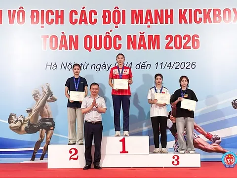Hà Nội xếp thứ nhất tại Giải vô địch các đội mạnh Kickboxing quốc gia năm 2026