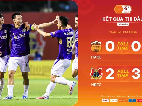 Vòng 20 V.League 2025-2026: Hà Nội FC gần sát tốp 3