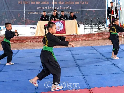 Cà Mau tổ chức kỳ thi thăng cấp đai võ cổ truyền cho hơn 90 võ sinh