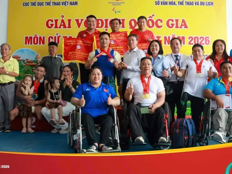 TP.HCM xếp thứ nhất toàn đoàn môn Cử tạ Giải vô địch quốc gia người khuyết tật năm 2026