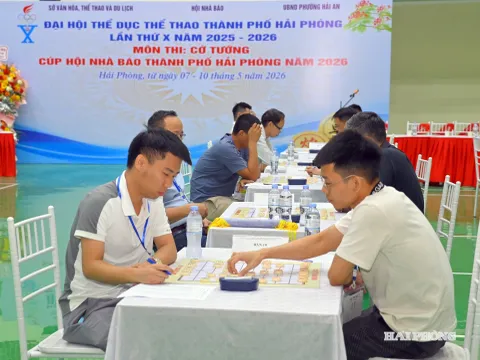 Gần 100 kỳ thủ tranh tài môn cờ Tướng Đại hội Thể dục thể thao thành phố Hải Phòng lần thứ X