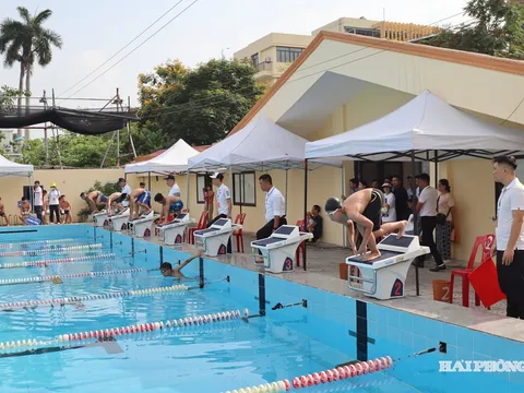Gần 1.300 vận động viên tranh tài Giải Bơi học sinh thành phố Hải Phòng