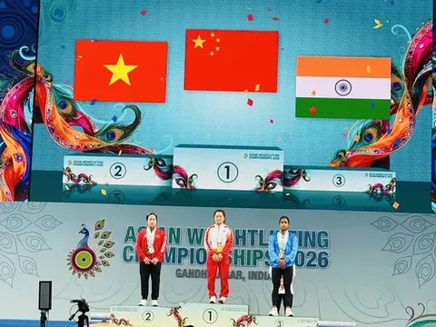 Lực sĩ Hoài Hương giành 2 huy chương bạc, 1 huy chương đồng Giải vô địch Cử tạ châu Á 2026