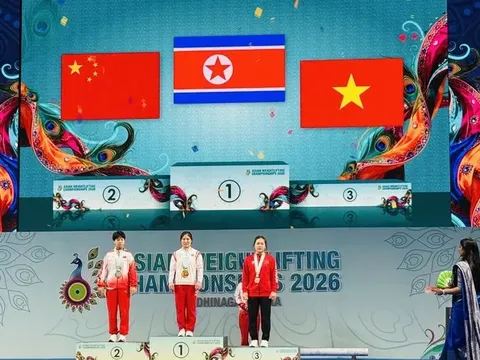 Giải vô địch Cử tạ châu Á 2026: Lực sĩ Quàng Thị Tâm giành 2 huy chương đồng hạng 58kg nữ
