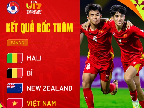 Vòng chung kết FIFA U17 World Cup 2026: Việt Nam cùng bảng với Mali, Bỉ và New Zealand