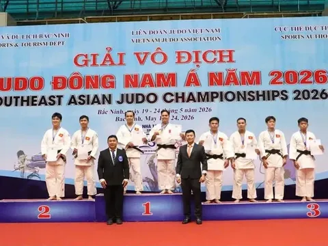 Giải vô địch Judo Đông Nam Á 2026: Giành 33 huy chương vàng, Việt Nam xếp thứ nhất toàn đoàn