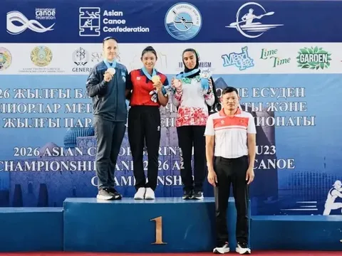 Tay chèo Việt Nam giành 3 huy chương vàng tại Giải vô địch Canoeing trẻ châu Á 2026