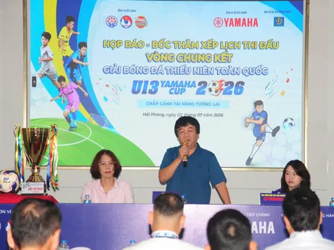 16 đội góp mặt tại Vòng chung kết Giải Bóng đá Thiếu niên (U13) toàn quốc Yamaha Cup 2026