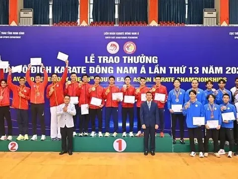 Giành 29 huy chương vàng, tuyển Việt Nam áp đảo tại Giải Karate vô địch Đông Nam Á 2026