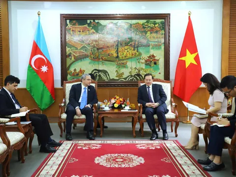 Thứ trưởng Bộ Văn hóa, Thể thao và Du lịch Tạ Quang Đông tiếp Đại sứ Azerbaijan tại Việt Nam