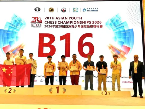 Giải vô địch cờ Vua trẻ châu Á 2026: Đội tuyển Việt Nam giành 6 huy chương vàng nội dung cờ Nhanh