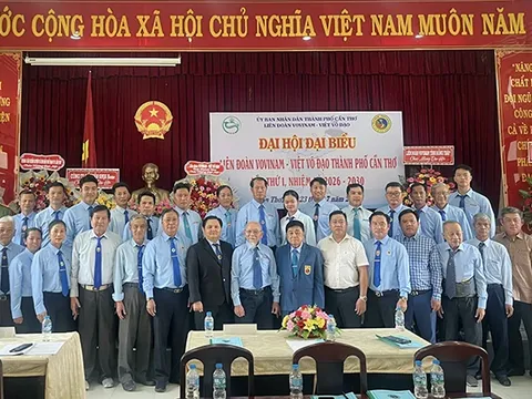 Võ sư Võ Hữu Lý tái đắc cử Chủ tịch Liên đoàn Vovinam - Việt Võ Đạo TP Cần Thơ nhiệm kỳ 2026-2030 