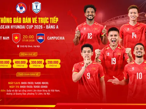 Mở bán vé trực tiếp trận đấu đội tuyển Việt Nam và Campuchia tại Mỹ Đình