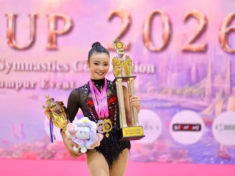 Nguyễn Hà My giành 4 huy chương vàng tại Giải Thể dục nghệ thuật quốc tế Dream Cup 2026