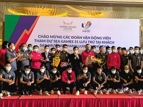 Đội tuyển U23 Myanmar là đội khách đến sớm nhất tại bảng A môn Bóng đá nam SEA Games 31