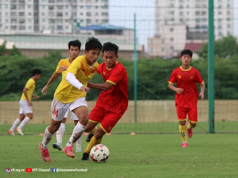 U16 Việt Nam thắng đội bóng đàn anh U19 Công an Nhân dân sau 135 phút của trận đấu tập