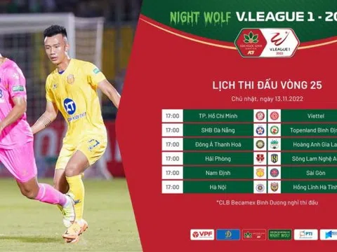 Trước vòng 25 V.League 2022: “Đại chiến” tại Thiên Trường