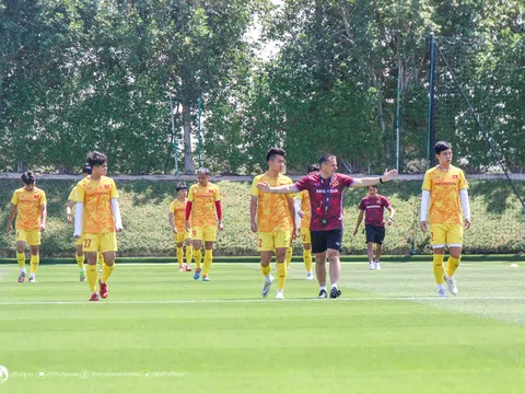 U23 Việt Nam chuẩn bị cho trận gặp U23 UAE với sự tập trung và tinh thần tích cực