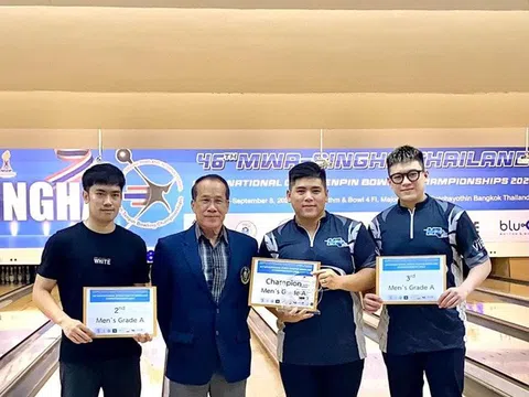 Lê Lâm Tùng đoạt huy chương vàng thứ hai cho Việt Nam ở giải Bowling Thái Lan mở rộng 2022