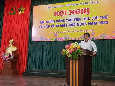 Bộ Văn hóa, Thể thao và Du lịch tập huấn công tác văn thư, lưu trữ và bảo vệ bí mật Nhà nước năm 2023