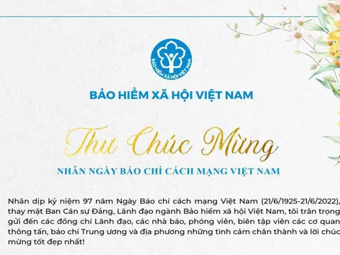 Tổng Giám đốc BHXH Việt Nam Nguyễn Thế Mạnh chúc mừng các nhà báo, phóng viên, biên tập viên nhân Ngày Báo chí cách mạng Việt Nam