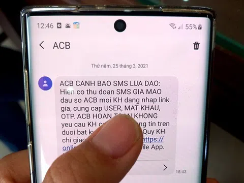 Bộ Thông tin và Truyền thông khuyến cáo người dùng cảnh giác với tin nhắn mạo danh ngân hàng để lừa đảo