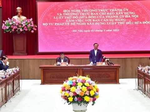Dự kiến trình Quốc hội về Luật Thủ đô (sửa đổi) vào tháng 5/2024
